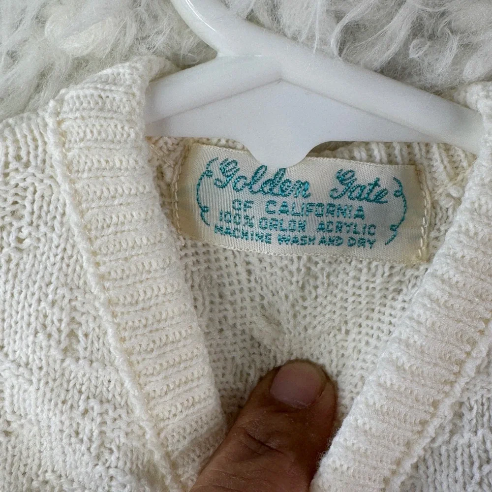 Golden Gate Vintage‎ Knit Cardigan Bloomer Set Baby White Coquette Cottagecore